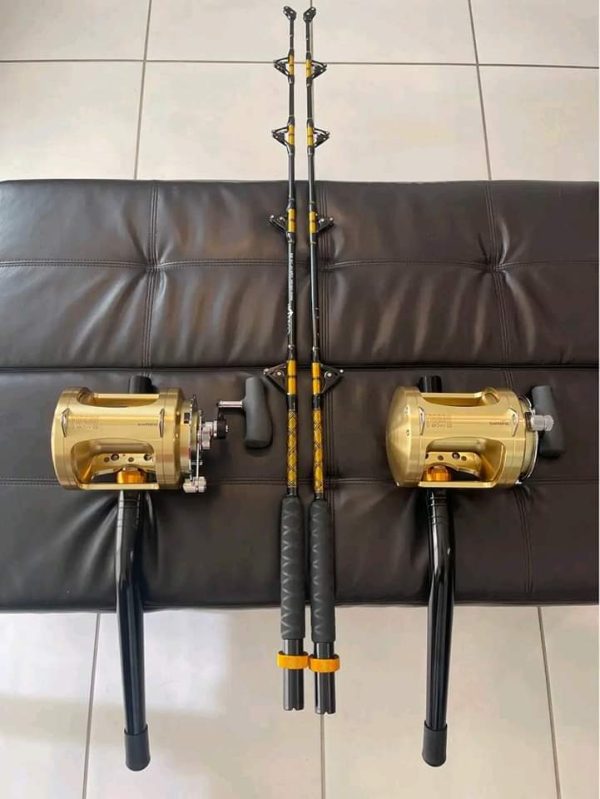 2 New Shimano Tiagra 80W 2 Speed reels with rod - Image 5