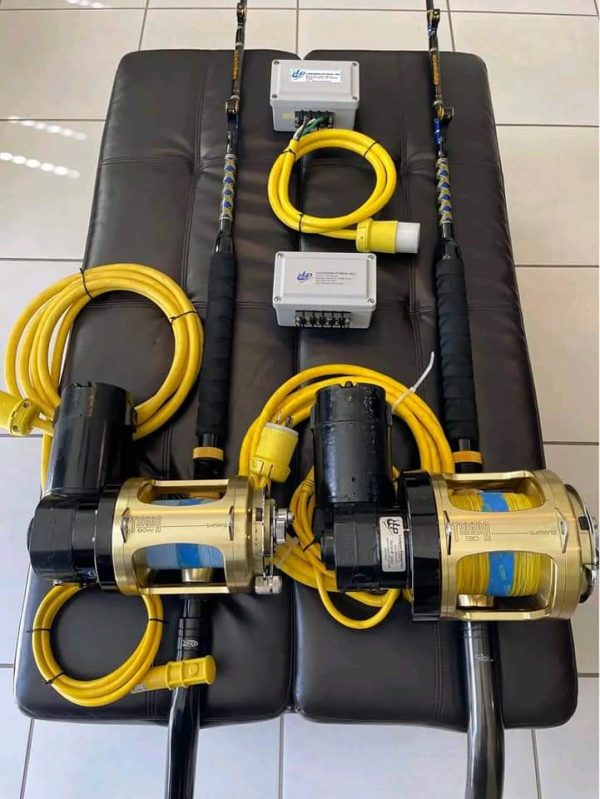 2 Shimano Tiagra with LP Electric Motors and rods