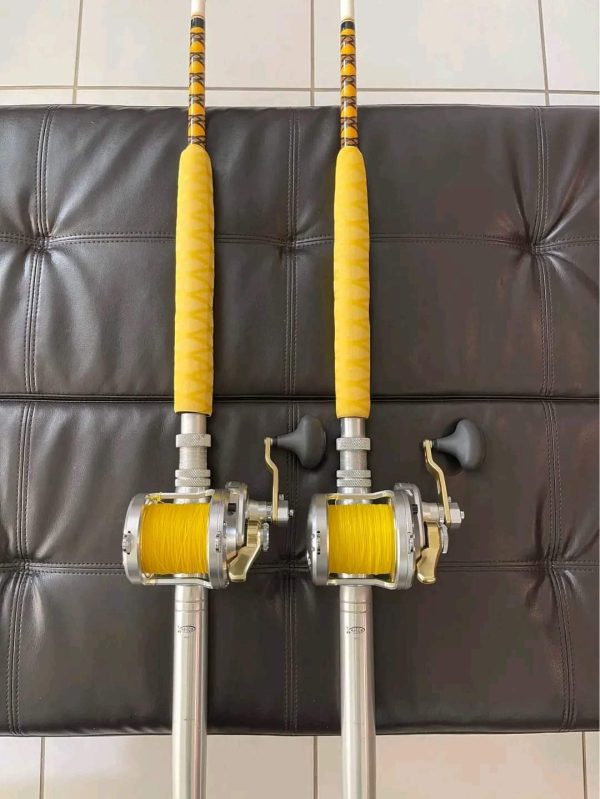 2 Shimano Talica 25II 2 speed reels with custom rods