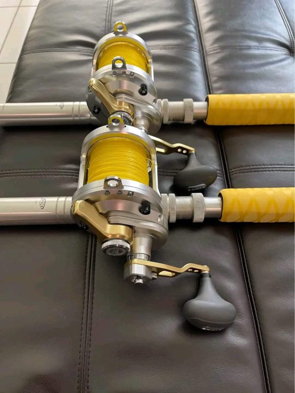 2 Shimano Talica 25II 2 speed reels with custom rods - Image 3