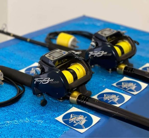 2 Shimano Tanacom 1000 bull electric reels and rods - Image 2