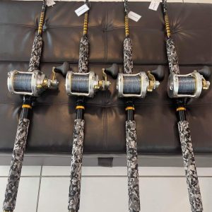 4 Shimano Talica 25II 2 speed reels and rods